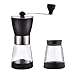 EXCEART Manuelle Kaffeemühle Tragbare Hand Kaffee Bohnen Mühle Spice Grinder mit Zwei Glas Gläser für Home Office Reise