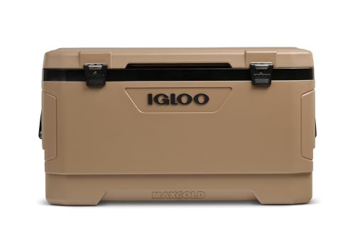 Igloo Maxcold Latitude 100Qt Cooler | Insulated Hard Shell Ice Chest | Canyon Brown