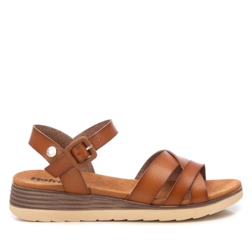 REFRESH - Sandalia Mujer Camel - Calzado Cómodo y Versátil - Moda casual - Modelo 17267302 (Talla 41)