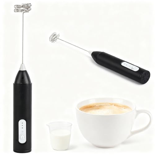 GoodTool Milk Frother with 3 Speed Settings Handheld Milk Frother and Drink Mixer for Frothing Coffee and Whipping Cream Ergonomic and Lightweight (04 Black Stirring Stick)