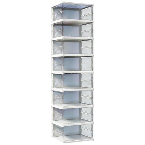 SVCEQZE Boîte de Rangement pour Chaussures Cabinet - Bacs De Présentation Pour Baskets Gain De Place,Boîte De Présentation Pour Chaussures Transparente Avec Porte Magnétique | pour Appartement Entrée