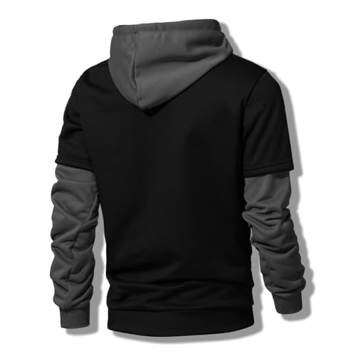 Mens Color Block Pullover Hoodie Fashion Patchwork Hooded Sweatshirt Unisex Casual Long Sleeve Y2k Hip Hop Tops2