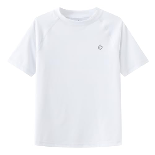 HODOSPORTS Boys UPF 50+ Rash Guard Swim Shirts Short Sleeve Quick Dry UV Protection Sun Shirt