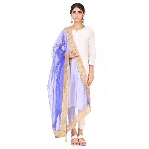 Image of Traditions Bazaar Women's Net Zari Border Dupatta