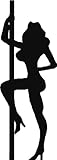 Woman Dancer with A Pole Picture Art – Living Room – Peel & Stick Sticker - Vinyl Wall Decal - Size : 12 Inches X 48 Inches - 22 Colors Available