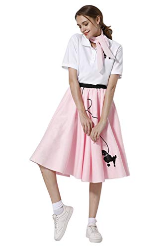 Disfraz Niñas Set 4 Piezas Falda Poodle Años 50 Rosa S miniatura 2