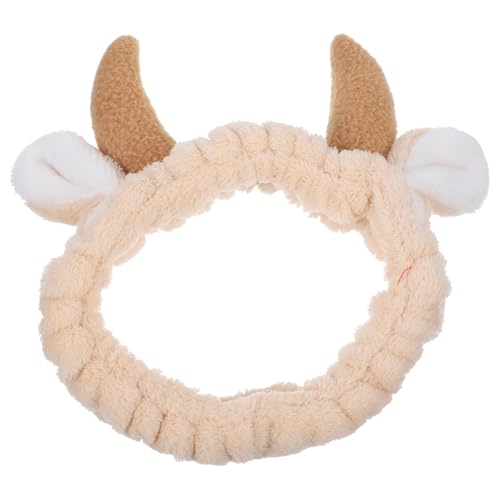 FRCOLOR Horn Belt Makeup Headband Soft Flannel Hair Accessory for Face Washing Mask Application Spa and Shower Use 7.9X3.9X1.8 Inches - Image 4