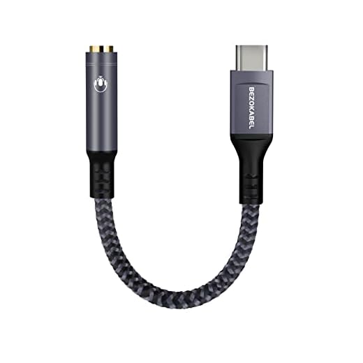 USB C to 3.5mm Audio Adapter, New Nylon-Braided USB Type C Headphone Jack Adapter, USB C to Aux Audio Dongle Cable Cord, Provide HiFi Sound for Type-C Mobile Devices - Black