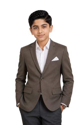 Image of SaintX Kids Boys Tailored Premium Coat Blazer | 4-Way Stretchable Wrinkle Free Fabric | Fully Lined | Slim Fit | Versatile Formal & Casual Jacket for Boys (1-14 Years KB01)