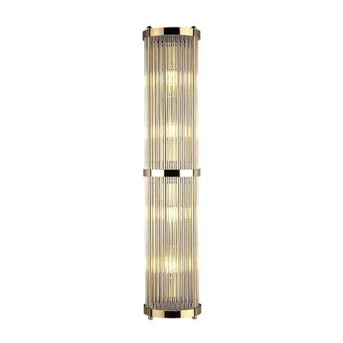 MOUKWLEK Lámpara de pared de cristal sencilla de acero inoxidable