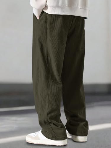 Image of Pinkmint Men's Poly Lycra Ribbed Relaxed Fit Stretchable & Comfortable Trouser | Flexible Elastic Waist with Drawstring Lower for Man | Men Tack Pant Casual Wear | Gym Joggers | Lounge