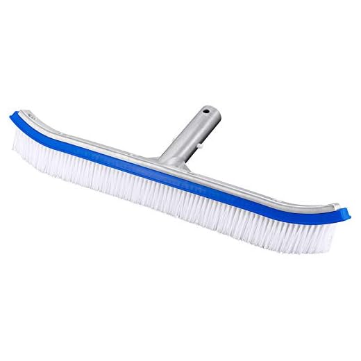 BIGTHUMB Pool Brush,18 inch Pool Brush Head for Swimming Pool,with Aluminum Back and Nylon Bristle,for Cleaning of Swimming Pool Wall,Tile and Floor,with EZ Clip (Excluding Pole)