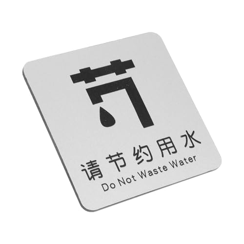 Lurrose Señal de Ahorro de Agua para Pared Cartel de Precaución Resistente de Aluminio y Plástico Letrero Decorativo para Baño y Hogar de Conservación y Uso Responsable del Agua