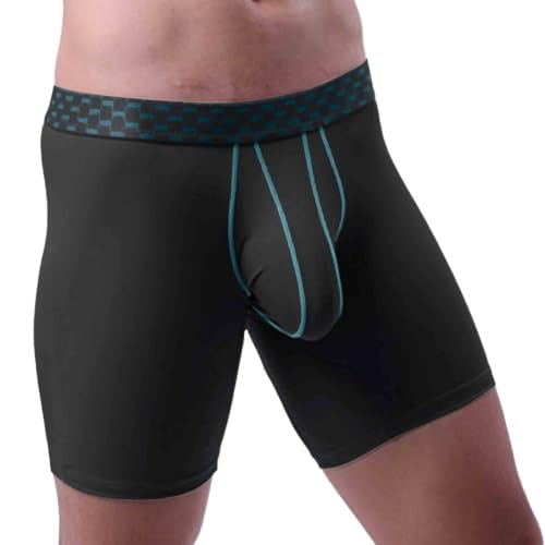 Mens Underwear Ice Silk Seamless Long Leg Bulge Boxer Briefs Casual Lightweight Breathable Boxer Briefs for Men