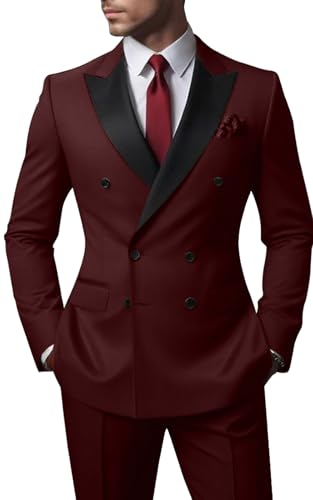 2 Piece Men's Tuxedo Set Double Breasted Men Suit Formal Outfit Party Prom Suits Wedding Homecoming