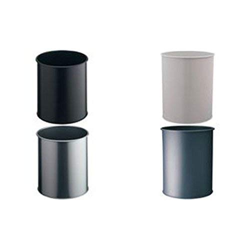 Durable Papierkorb Metall Rund - 15 Liter, Perforation, Schwarz