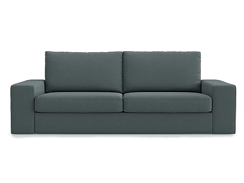 MASTERS OF COVERS Ersatzbezug Kompatibel mit Kivik 3 Sitzer Sofa, Kivik 3 Sitzer Sofabezug, Kivik Bezug, Kivik 3er Bezug, Kivik Loveseat Bezug, 228 x 95 x 83 cm (Dunkelgrau, Polyester)