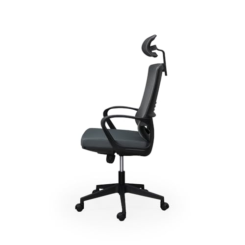 Image of Royaloak Tivoli Italian Office Chair with Revolving Base Nylon Mesh | Adjustable Headrest | Seat Tilt Lock Paddle | Nylon Base | Ergonomic Office Chair |High Back Office Chair |
