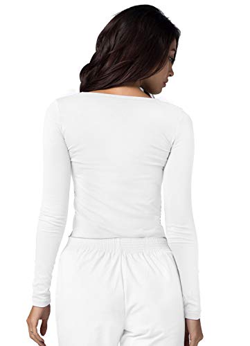 Adar Underscrubs for Women - Long Sleeve Underscrub Comfort Tee - 2900 - White - L