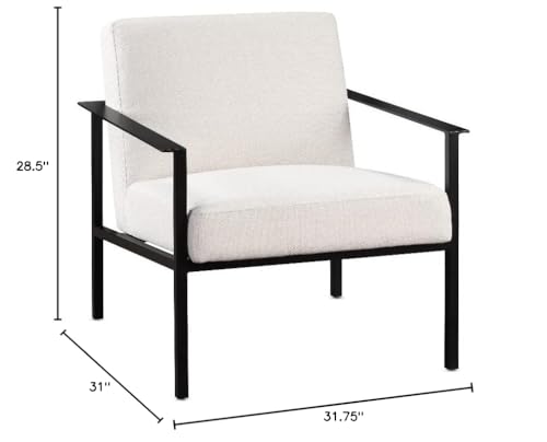 Sillón Moderno Crema con Estructura de Metal miniatura 3