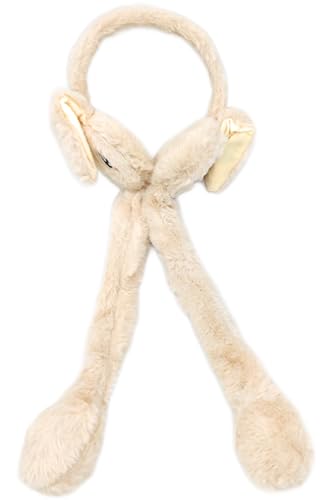 Image of Women's Winter Plush Earwarmer Bunny Earmuffs with Moving Jumping Rabbit Ears Headbands Winter Ear Warmers for Women Girls