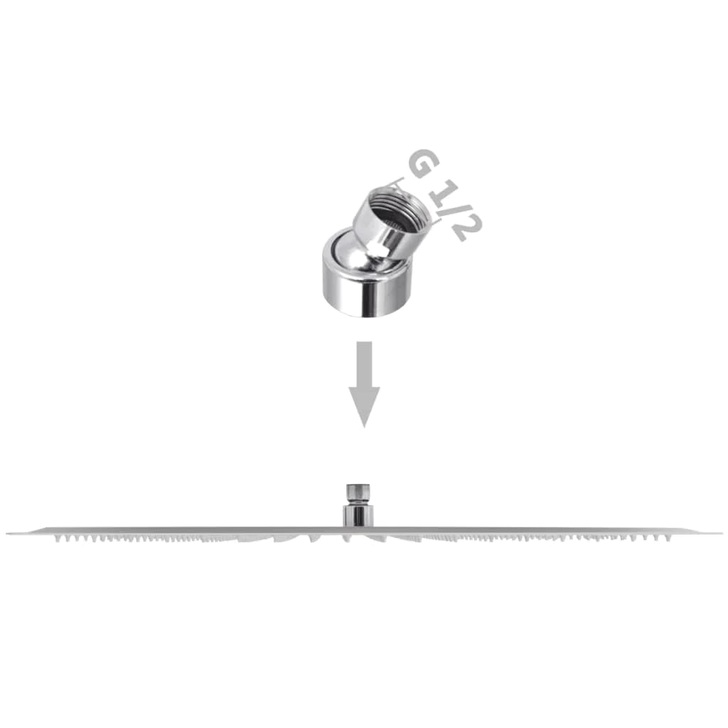 vidaXL 2X Cabezales Ducha Efecto Lluvia Acero Inoxidable 50x50cm Cuarto Baño