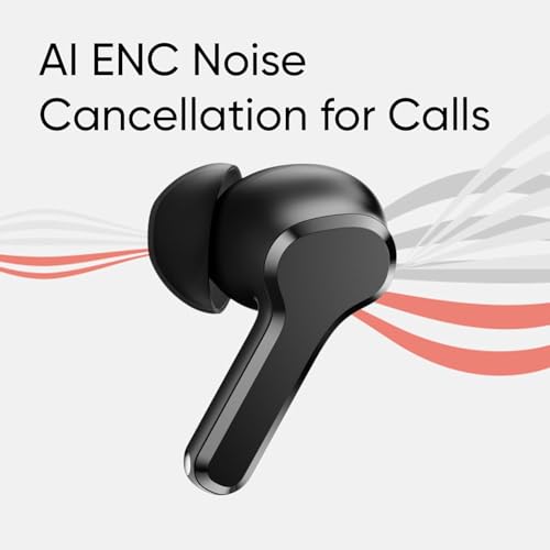Image of Original Buds for Realme T110 Wireless Earbuds with Seamless Connectivity, Rich Stereo Audio, Touch Controls & Extended Playback Time (Black)