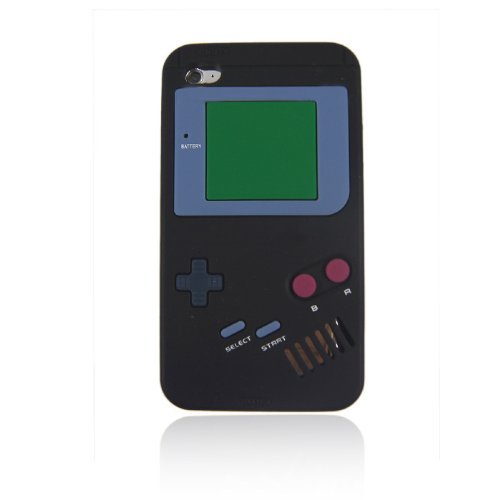 EVESY Itouch Ipod Touch 4 4th Generation Gameboy Design Soft Cover Silicone Skin Case, Black