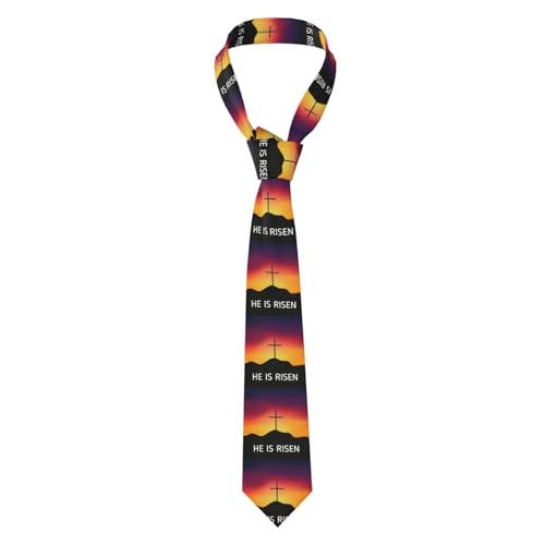 Uniwneds He Is Risen Happy Easter Day Men'S Necktie Novelty Neck Ties For Men Teens Boys Fashion Ties For Business Wedding Party Work