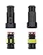 QWORK® 10 Stücke KFZ Stecker Wasserdicht, Steckverbinder 2 Polig, Kabel Steckverbinder Stecker, für KFZ LKW Motorrad