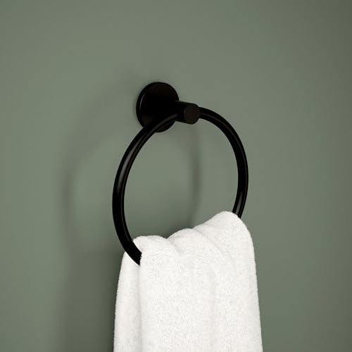 Anneau porte-serviette noir mat Peerless Précepte pour routine matinale