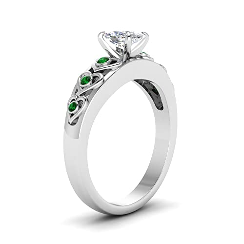 Image of 55Carat Choose Your Gemstone Heart Design Diamond CZ Accent Ring Sterling Silver Cushion Shape Side Stone Engagement Rings Matching Jewelry Wedding Jewelry Easy to Wear Gifts US Size 4 to 12