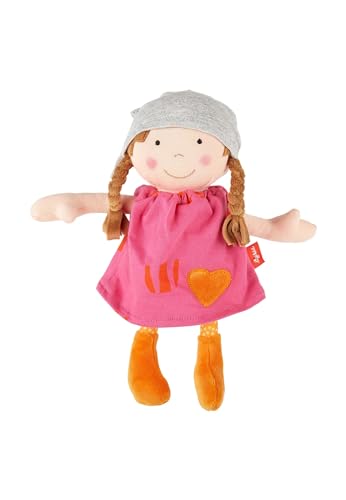 SIGIKID 39409 Puppe klein Softdolls Mädchen Babyspielzeug empfohlen ab 6 Monaten pink, STK