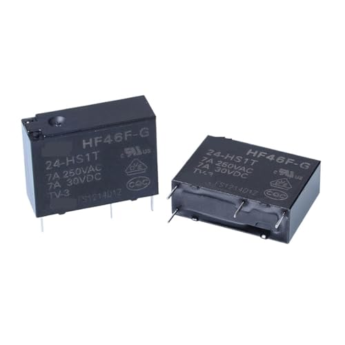 Relais HF46F-G-24-HS1T subminiature à 4 broches 24V pour circuit imprimé, lot de 20 pièces
