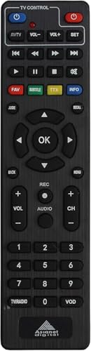 Image of HD Set Top Box Remote for Asianet Model NO HDC-P50BCA, HDC-P51ACA Compatible Model Panodic PCS 5500-A1, Technicolor PDS 1530, Model PDS 1530 (not Suitable Other Model)