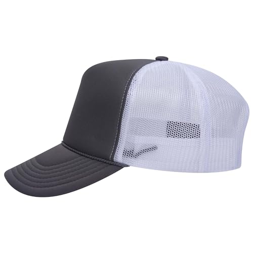 Image of OTTO Polyester Foam Front 5 Panel High Crown Mesh Back Trucker Hats in 97, Bulk, Wholesale