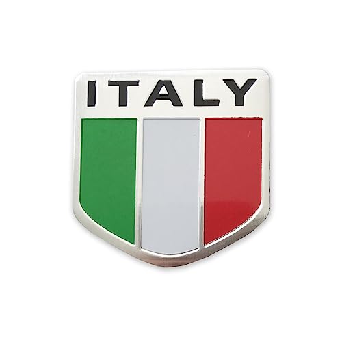 Image of Italian Flag Sticker Italy Flags Car Stickers Aluminium Car Auto Decals for Trucks Motorcycle Car Italian Flag Emblem Decal Badge International Flags Country Flags 1.97 inch (Italian)