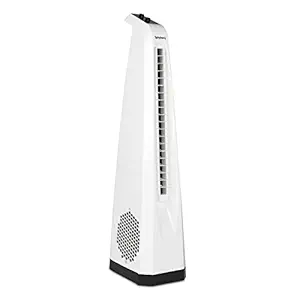 Symphony Surround High Speed Bladeless Technology Tower Fan for Home With Swivel Action, Dust Filter, and Low Power Consumption (White)