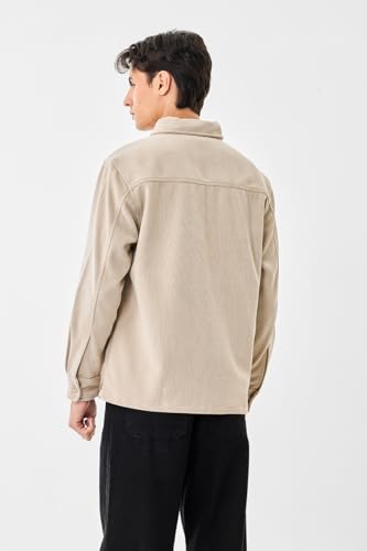 Image of SNITCH Men Casual Jacket | Regular Fit Textured Pattern With Lapel Collar & Full Sleeve | Polyester Blend Zip Closure For Everyday Street Style & Layering