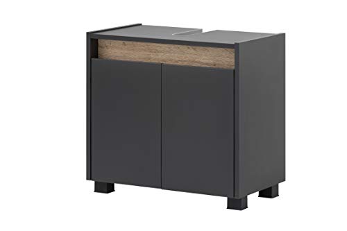 Schildmeyer Waschbeckenunterschrank 146318 Cosmo, 57 x 54,5 x 33 cm (BxHxT), anthrazit
