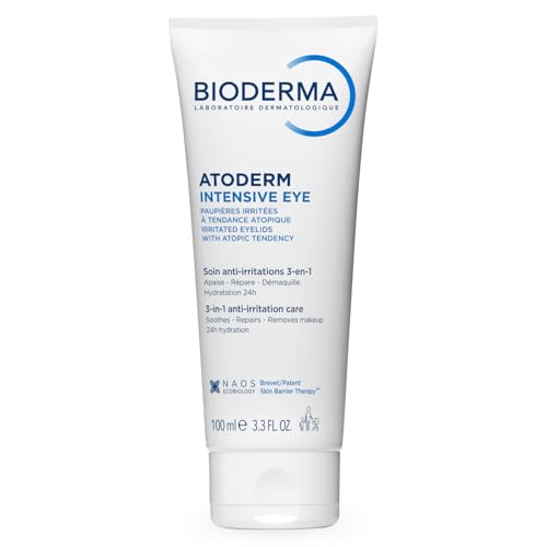 BIODERMA Atoderm Intensive Eye - Soin 3-en-1 démaquillant, apaisant et réparateur des paupières...