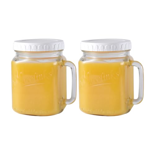 novelinks 74 oz Wide Mouth Glass Jar with Lid,Clear Large Mason Jars (2 Pack)