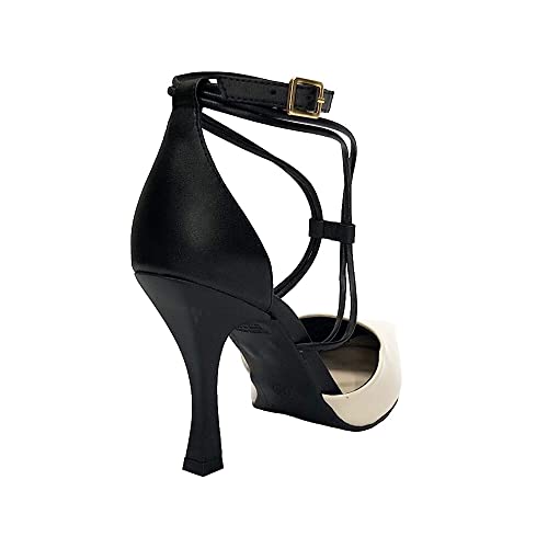 Sapato Bebecê Scarpin Verniz T9446-123 Aveia/Preto