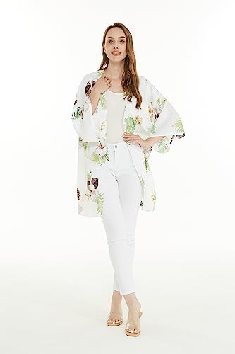 Image of Women's Hawaiian Open Front Kimono Top Signature Prints | Open Front Design; Lightweight Rayon; Signature Tropical Prints; Relaxed Fit; Resort Vacation Style
