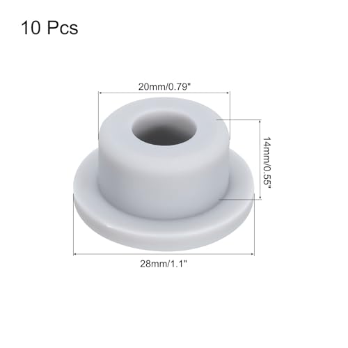 Image of MECCANIXITY High Temp Silicone Plug Mount Dia 10mm /0.79 Inch T Shaped Rubber Stopper Hole Plugs for Powder Coating Plating Waterproof Sealing Plugs Grey Pack of 20(OD 28mm /1.1 Inch)