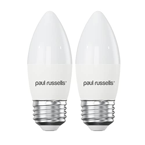 paul russells LED Candle, Dimmable Edison Screw Light, 5.5W 470 LM E27 C37 LED Bulbs, 40w Equivalent, 6500K Daylight