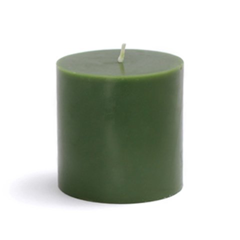 Zest Candle CPZ-079-12 3 x 3 in. Hunter Green Pillar Candles -12pcs-Case- Bulk