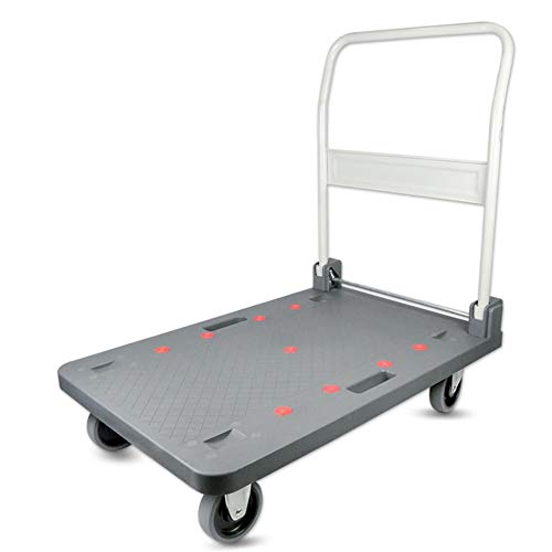 Folding Universal Wheel Loader King Hand Truck Courier Towing Cargo Delivery Flat Truck Trolley Truck Can Bear 350kg,Gray-91 * 61 * 94cm(35.8 * 24 * 37inch)