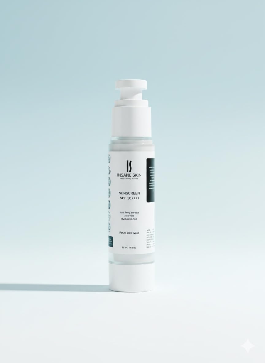 Sunscreen SPF 50++++, Hybrid Formula, Lightweight, Non-Sticky, with Acai Berry, Aloe Vera, Hyaluronic Acid, Niacinamide, Vitamin C, 50ml