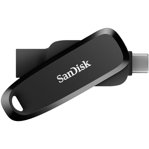 Image of SanDisk Phone Drive, 512GB USB Flash Drive (2-in-1 Phone Storage, Reversible USB Type-C and USB Type-A connectors, for Smartphones, Tablets, Mac, Computers) Automatic Backup, Rescue PRO Deluxe, Black